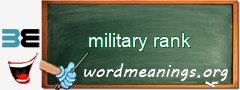 WordMeaning blackboard for military rank